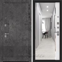 Входная дверь BN-08 с зеркалом ФЛЗ-618 - Белый софт