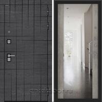 Входная дверь BN-09 с зеркалом ФЛЗ-1 - Бетон серый
