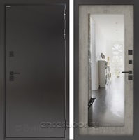 Входная дверь с терморазрывом BN-10 с зеркалом ФЛЗ-603 - Бетон серый