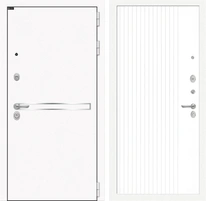 Входная дверь Line White 29 Хомс (Шагрень белая / Белый софт рельеф)