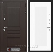 Входная дверь Мегаполис 30 Амстрод (Венге / Белый софт рельеф)