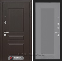 Входная дверь Мегаполис 30 Амстрод (Венге / Серый софт рельеф)