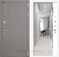 Входная дверь Formo с зеркалом Панорама (Шато Латте / Белый софт)