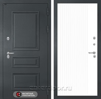 Входная дверь Атлантик Термо 29 Хомс (Графитовый серый RAL 7024 / Белый софт рельеф)