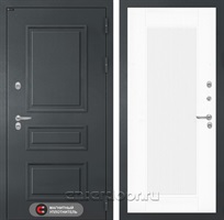 Входная дверь Атлантик Термо 30 Амстрод (Графитовый серый RAL 7024 / Белый софт рельеф)