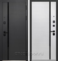 Входная металлическая дверь Luxor MX-3 Горизонталь (Антрацит софт / Эмалит белый)