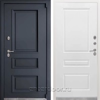 Входная дверь Термо Империал-3 (Муар серый 7024 / Белый матовый) для загородного дома, дачи и коттеджа