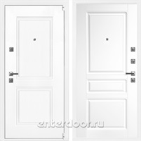 Входная дверь Неон 3К Белый софт / ФЛ-243 Белый ясень