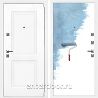 Входная дверь Неон 3К Белый софт / Грунт под покраску