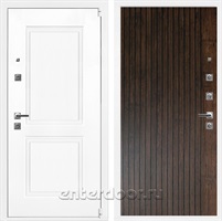 Входная дверь Неон 3К Белый софт / Сидней Дуб антик + черная патина