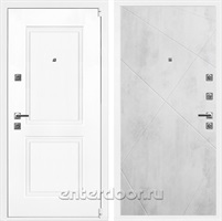 Входная дверь Неон 3К Белый софт / ФЛ-291 Бетон светлый