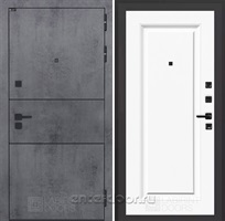 Входная металлическая дверь Лабиринт Инфинити 27 (Бетон темный / Эмаль белая RAL 9003)