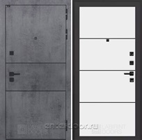 Входная металлическая дверь Лабиринт Инфинити 25 (Бетон темный / Белый софт)