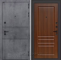 Входная металлическая дверь Лабиринт Инфинити 03 (Бетон темный / Орех бренди)