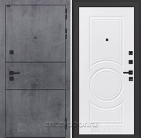 Входная металлическая дверь Лабиринт Инфинити 23 (Бетон темный / Белый софт)