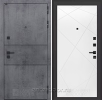 Входная металлическая дверь Лабиринт Инфинити 24 (Бетон темный / Белый софт)