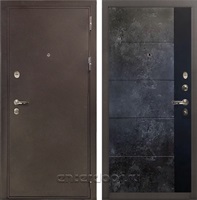 Входная дверь 5А Цезарь №124 (Медный антик / Стоун Грей + Лофт черный)