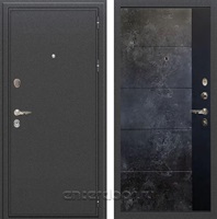 Входная дверь Колизей №124 (Антик темное Серебро / Стоун Грей + Лофт черный)