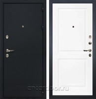 Входная дверь Рим №122 (Черный шелк / Белый матовый)