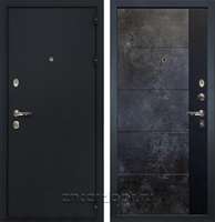 Входная дверь Рим №124 (Черный шелк / Стоун Грей + Лофт черный)