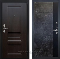Входная дверь Бристоль №124 (Венге / Стоун Грей + Лофт черный)