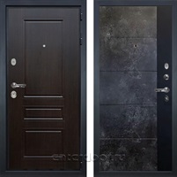 Входная дверь Гладиатор 3к Классик №124 (Венге / Стоун Грей + Лофт черный)