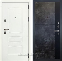 Входная дверь Сенатор 3К №124 (Белая шагрень / Стоун Грей + Лофт черный)
