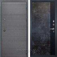 Входная дверь Сенатор 3К №124 (Софт графит / Стоун Грей + Лофт черный)
