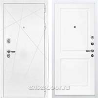 Входная дверь Соната №122 (Белая шагрень / Белый матовый)