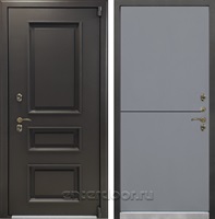 Входная дверь Термо Айсберг №126 (Муар коричневый / Софт графит)
