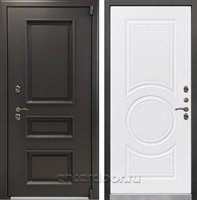 Входная дверь Термо Айсберг №125 (Муар коричневый / Белая шагрень)