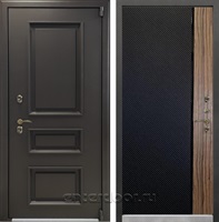 Входная дверь Термо Айсберг №123 (Муар коричневый / Черный кварц + Орех коньяк)