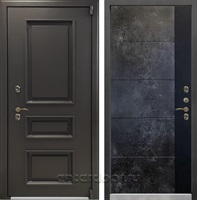 Входная дверь Термо Айсберг №124 (Муар коричневый / Стоун Грей + Лофт черный)
