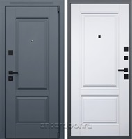 Входная дверь Гермес Неоклассика (Графит софт / Белый матовый)