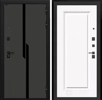 Входная дверь Карбон 27 (Лофт графит / Эмаль белая RAL 9003)