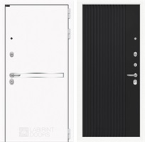 Входная дверь Line White 29 (Шагрень белая / Черный кварц)