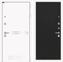 Входная дверь Line White 29 (Шагрень белая / Черный кварц)