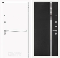 Входная дверь Line White 31 (Шагрень белая / Черный кварц)