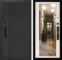 Входная дверь Вертикаль Лайн 3к с умным замком - Зеркало 2XL ЭкоДуб для установки в квартиру 29425