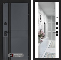 Входная дверь EVOLAB с зеркалом Максимум Белый софт 30236