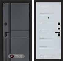 Входная дверь EVOLAB 14 - Дуб кантри белый горизонтальный для установки в квартиру 30285