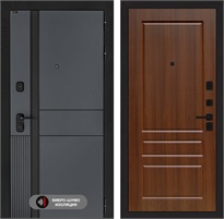 Входная дверь EVOLAB 03 - Орех бренди для установки в квартиру 30290