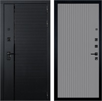 Входная дверь Гранд Рояль №128 (Черный кварц / Грей Шагрень) для установки в квартиру 30437