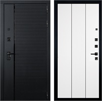 Входная дверь Гранд Рояль №133 (Черный кварц / Белая шагрень) для установки в квартиру 30440