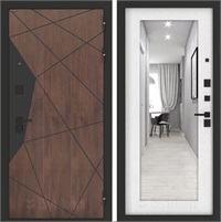 Входная дверь BN-14 с зеркалом ФЛЗ-603 - Белое дерево для установки в квартиру 30547