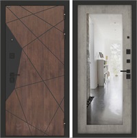 Входная дверь BN-14 с зеркалом ФЛЗ-603 - Бетон серый для установки в квартиру 30548