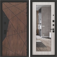 Входная дверь BN-14 с зеркалом ФЛЗ-603 - Сандал белый для установки в квартиру 30549