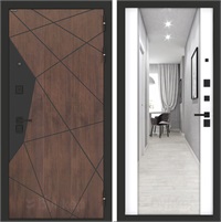 Входная дверь BN-14 с зеркалом ФЛЗ-1 - Белый софт для установки в квартиру 30550