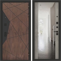 Входная дверь BN-14 с зеркалом ФЛЗ-1 - Бетон серый для установки в квартиру 30551