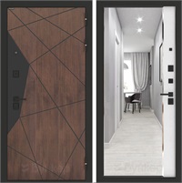 Входная дверь BN-14 с зеркалом ФЛЗ-618 - Белый софт для установки в квартиру 30555